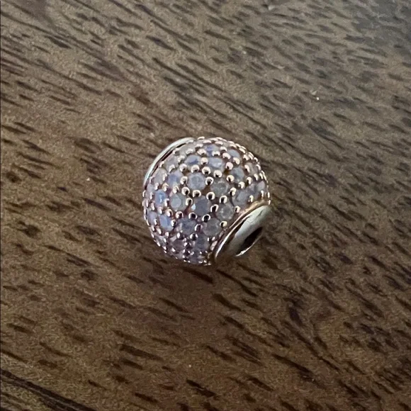 Elegant Pandora Silver and Rose Gold Pink Beaded Charm with “Love” engraved - Picture 5 of 6